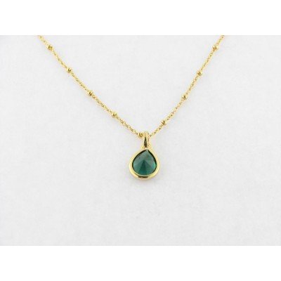 Lotus colgante plata chapada piedra c/cadena