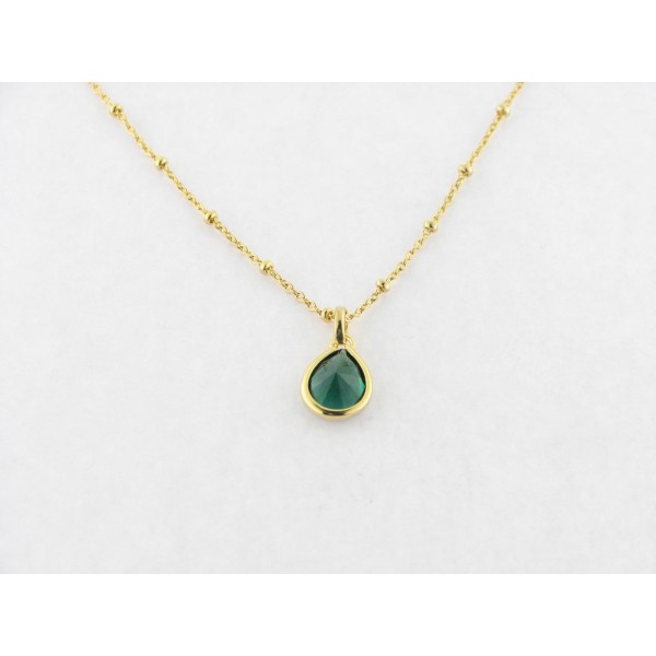 Lotus colgante plata chapada piedra c/cadena
