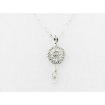 Lotus colgante plata circonitas c/cadena