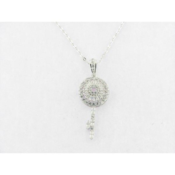 Lotus colgante plata circonitas c/cadena