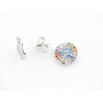 Pendientes Plata Piedras Colores