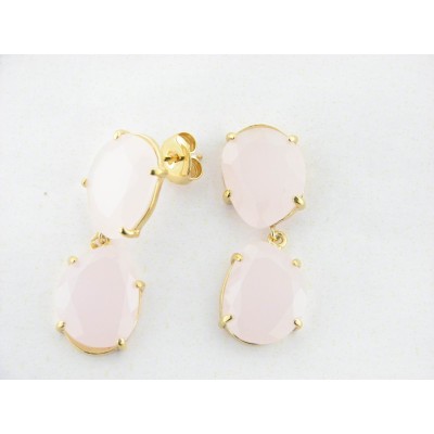 Pendientes Plata Chapada Piedras