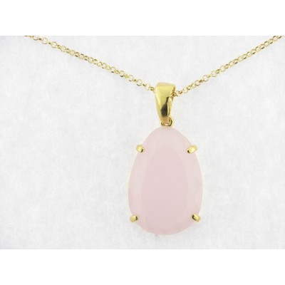 Gargantilla Plata Chapada Piedra Rosa