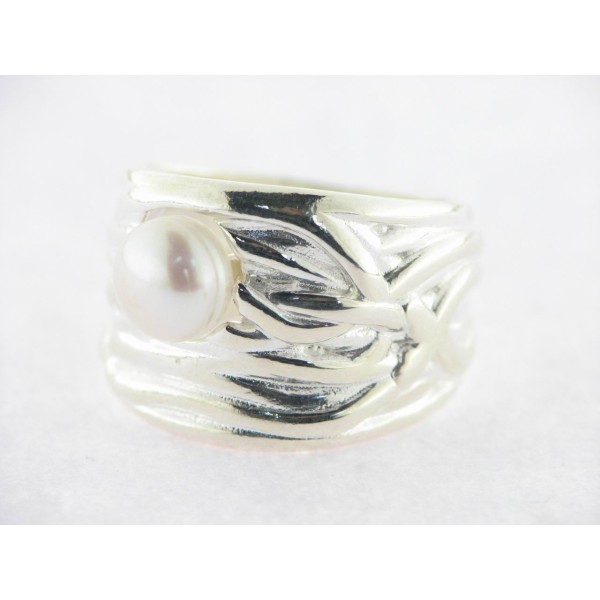 Sortija Plata Perla
