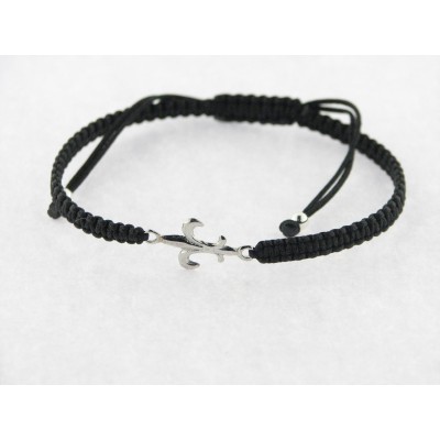 Pulsera Hilo Negro Plata