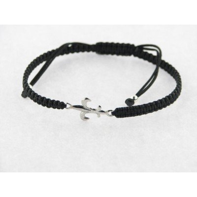 Pulsera Hilo Negro Plata