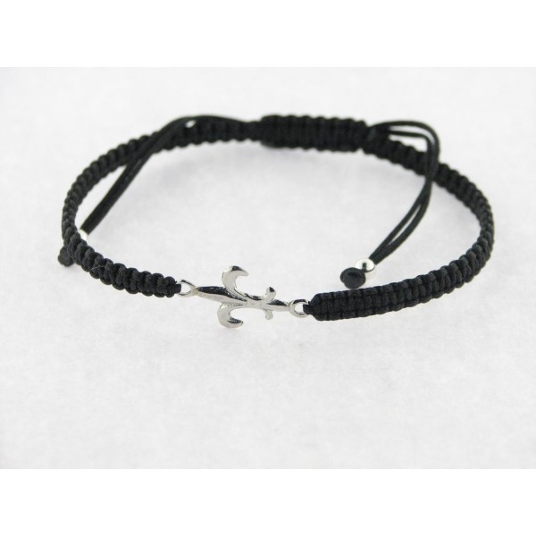 Pulsera Hilo Negro Plata
