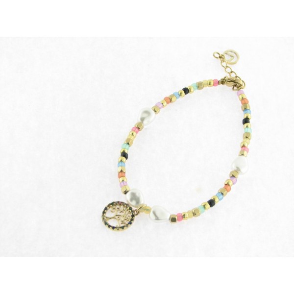 Viceroy Pulsera Acero Chapado Piedras