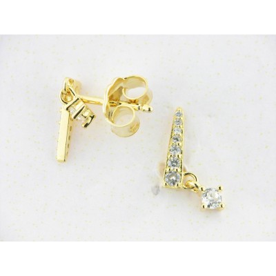 Pendientes Trepador Plata Chapada Piedras