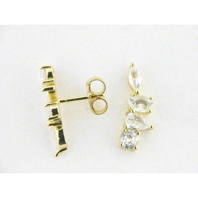 Pendientes Trepadores Plata Chapada Piedras