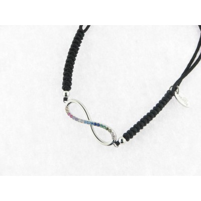 Lotus Pulsera Hilo Plata Piedras