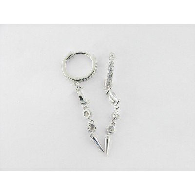 Lotus pendientes aro plata circonitas