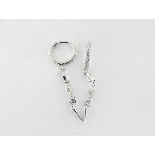 Lotus pendientes aro plata circonitas