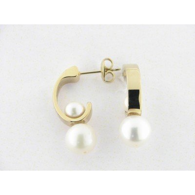 Viceroy Pendientes Acero Chapado Perla