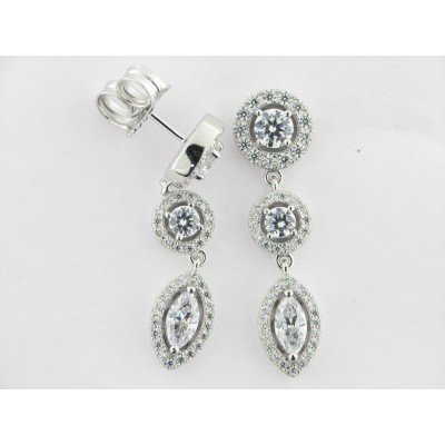 Camaleoni Pendientes Plata Piedras