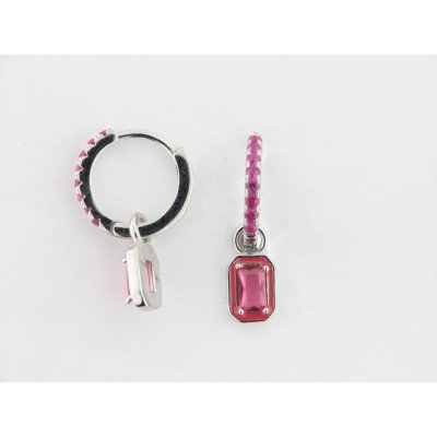 Pendientes Aro Plata Piedras