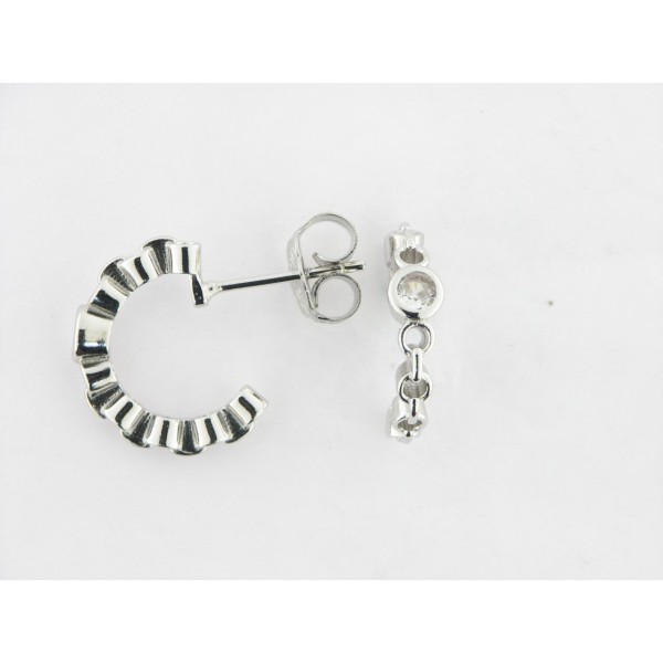 Pendientes Aro Plata Piedra