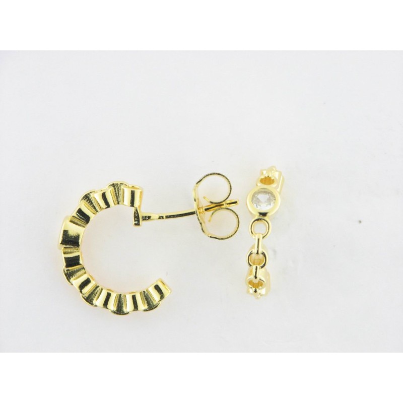Pendientes Aro Plata Chapada Piedra