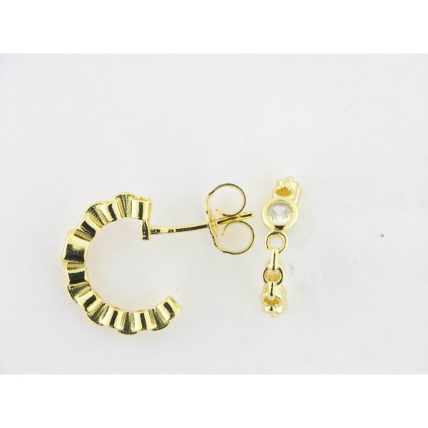 Pendientes Aro Plata Chapada Piedra