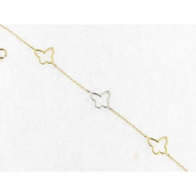 Pulsera Oro Bicolor Mariposa