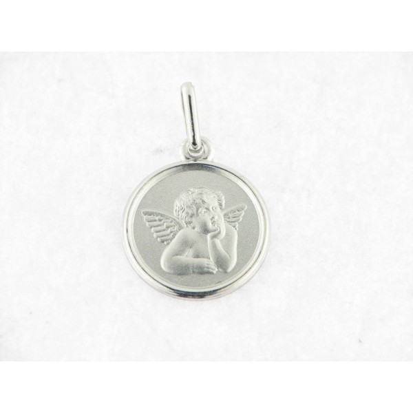 Medalla Plata Angel 14 mm