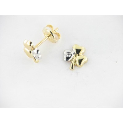 Pendientes Oro Bicolor Piedra