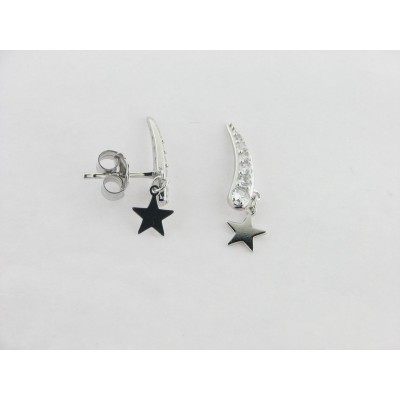 Pendientes trepador plata circonitas