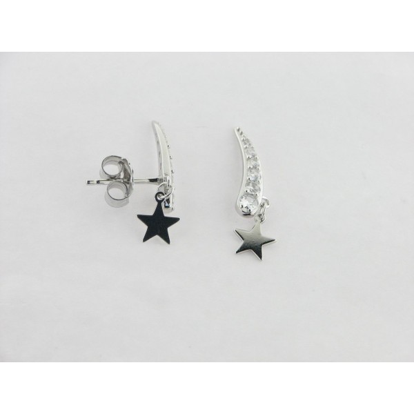 Pendientes trepador plata circonitas
