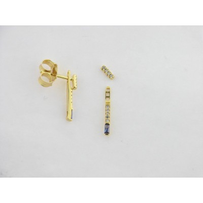 Pendientes plata chapada circonitas