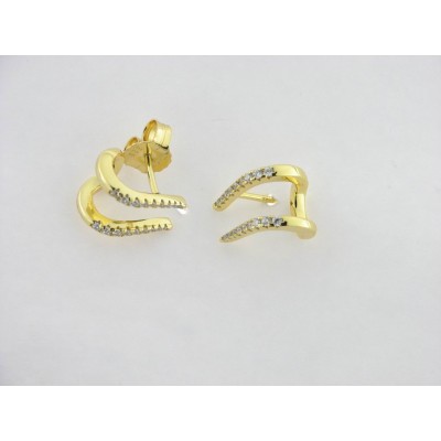 Pendientes plata chapada circonitas