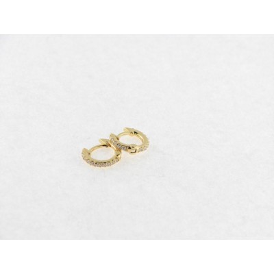 Naiomy pendientes aro plata chapada circonitas