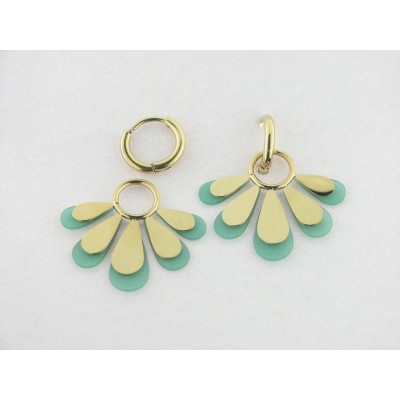 Viceroy Pendientes Aro Acero Chapado Acrílico