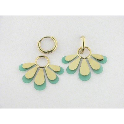 Viceroy Pendientes Aro Acero Chapado Acrílico