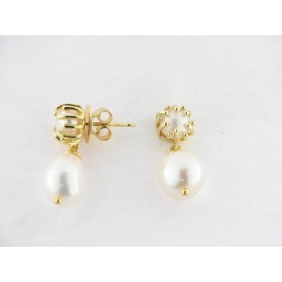 Duran Exquse Pendientes Plata Chapada Perla