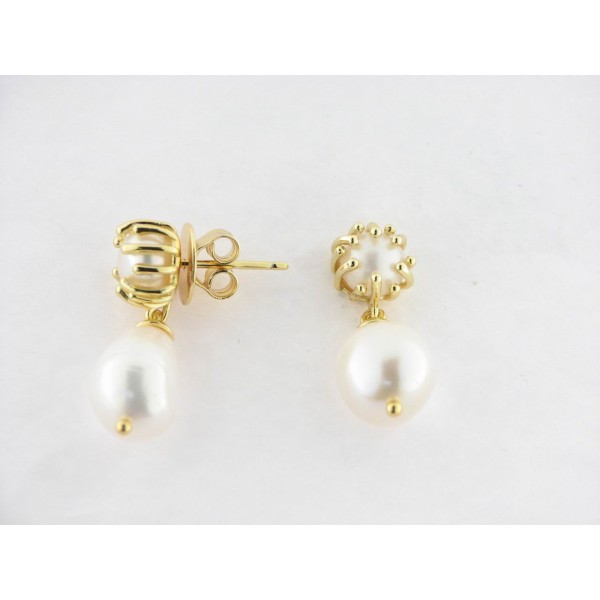 Duran Exquse Pendientes Plata Chapada Perla