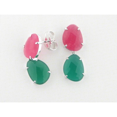 Camaleoni Pendientes Plata Piedras