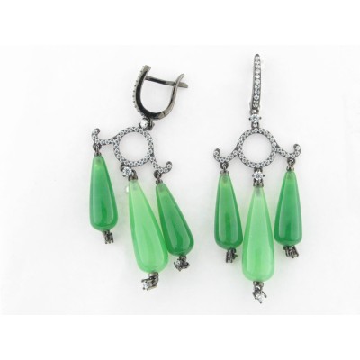 Camaleoni Pendientes Plata Piedras