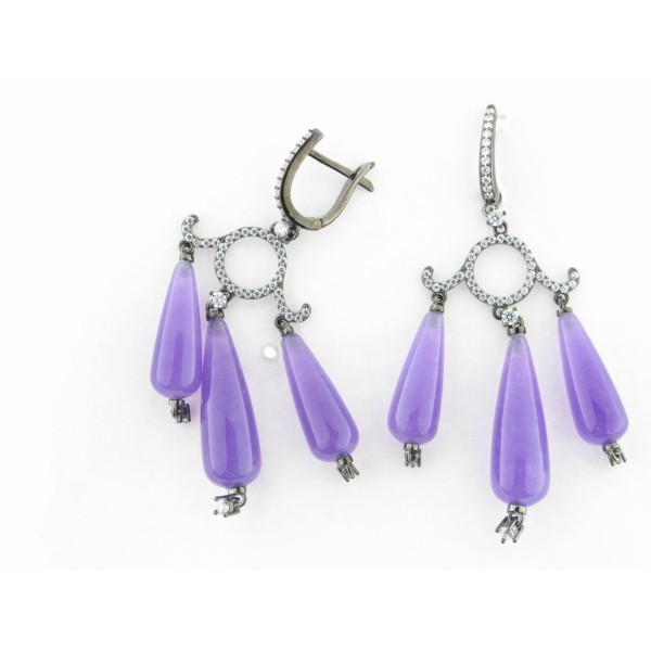 Camaleoni Pendientes Plata Piedras