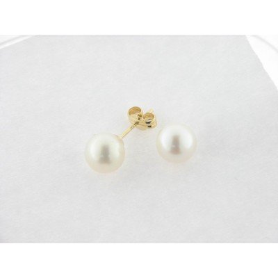 Pendientes Oro Perla 7 mm