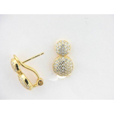 Pendientes Plata Dorada Piedras