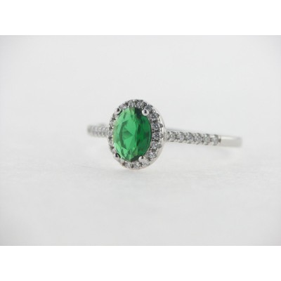 Sortija Plata Piedra Verde