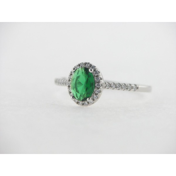 Sortija Plata Piedra Verde