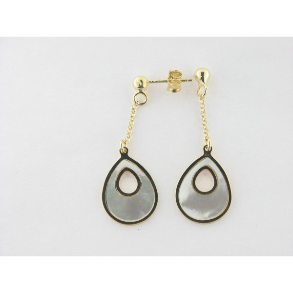 Pendientes Plata Chapada Nacar
