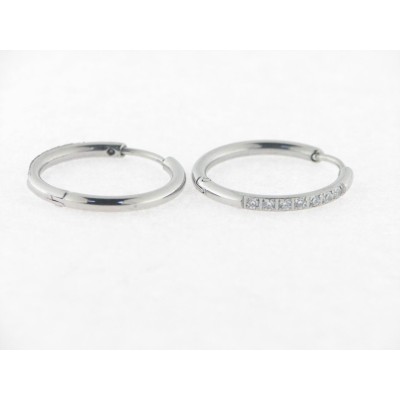 Pendientes Aro Acero Piedras