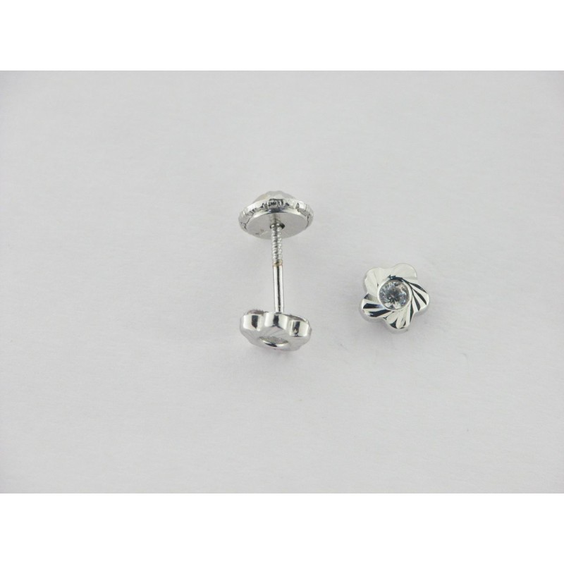 Pendientes Oro Blanco Piedra