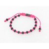 Disorder Pulsera Hilo Rosa Bolas 6 mm Acero Negro