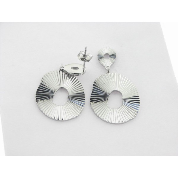 Lotus Pendientes Acero Colgar