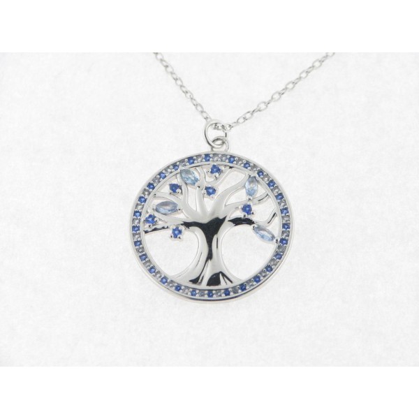 Lotus colgante plata circonitas c/cadena