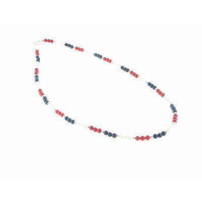 Collar Coral Lapislazuli Plata 45 cm