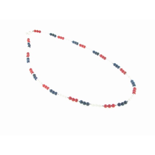 Collar Coral Lapislazuli Plata 45 cm